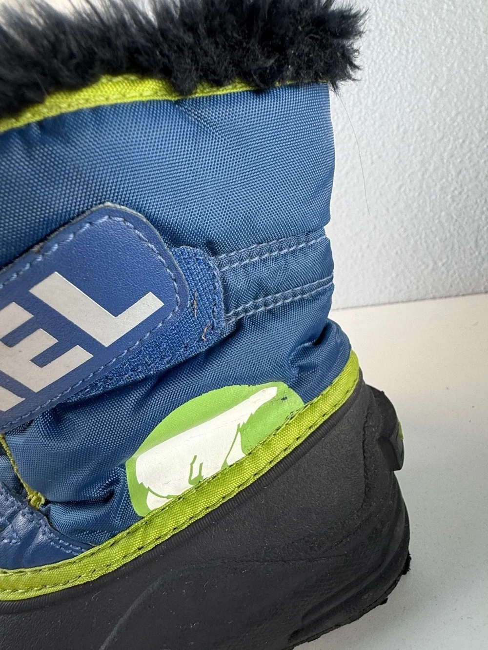 Sorel Kids Winter Snow Boots Blue Black Lime Green Size 11